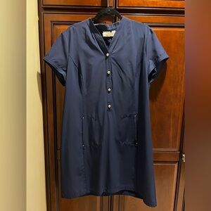 Chico’s Weekends Navy Blue 1/4 Snap Dress w/Pockets - Size 3 (XL 16)